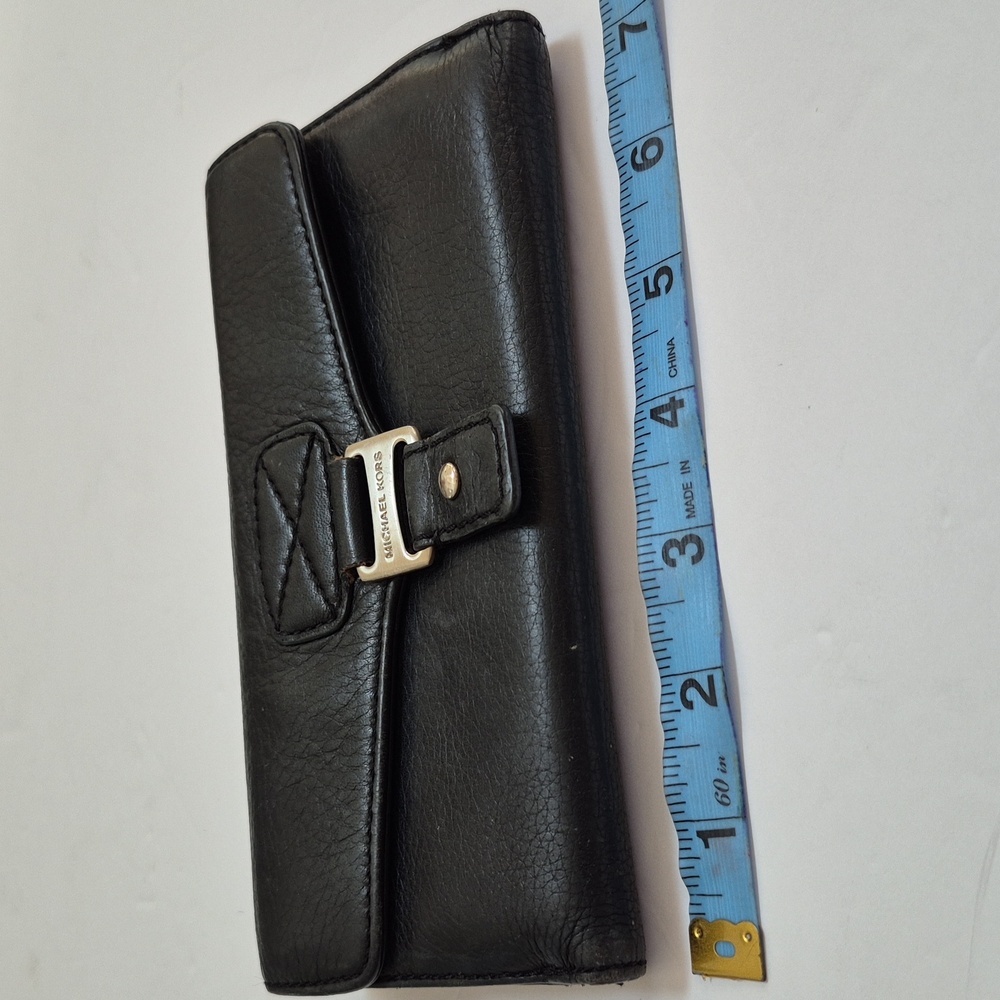 Michael Kors Black Leather Wallet Clutch - Picture 8 of 9
